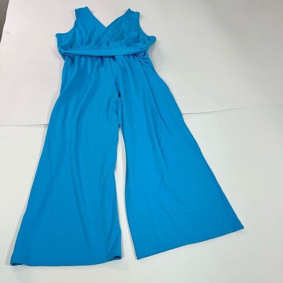 Caralynmirand The Drop Jumpsuit Womens 4X Blue Sleeveless V-Neck Wide-Leg New - Picture 6 of 9